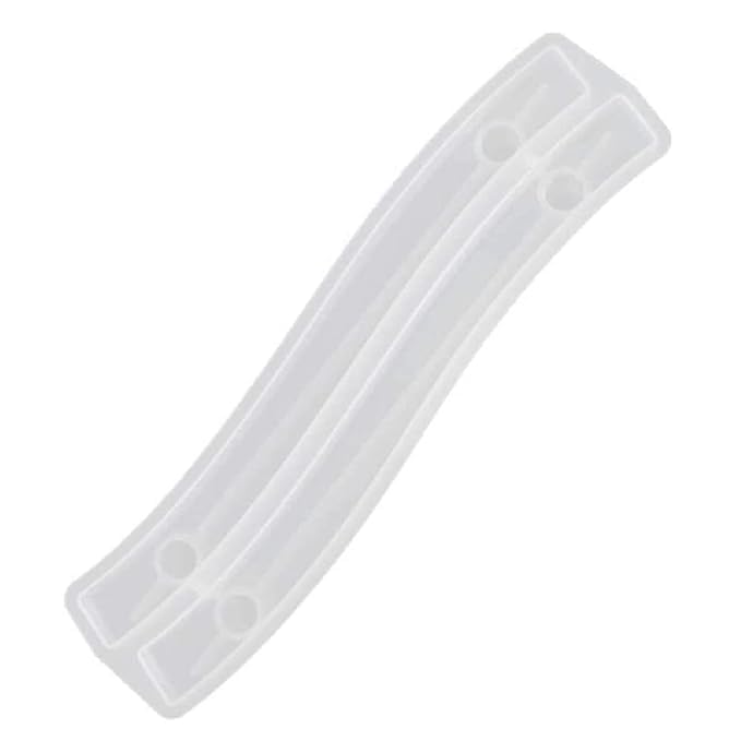 ADOERE قالب صينية بمقبض سيليكون ADOERE 2 فتحات مصنوع يدويًا لأدوات DIY لمقابض صينية الراتنج، لوح تقديم، طبق فواكه وصينية مجوهرات (قالب مقبض على شكل حرف S) - Image 1