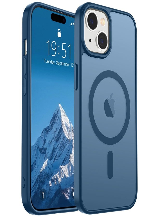 استلق جراب SUPFINE المغناطيسي لهاتف iPhone 15 (متوافق مع MagSafe) (حماية من السقوط بمعايير عسكرية) جراب نحيف شفاف غير لامع مقاوم للصدمات ومضاد لبصمات الأصابع، أزرق داكن - Image 1