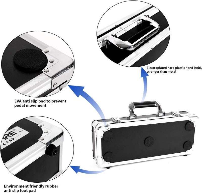 GHOSTFIRE Guitar Multi Effect Pedal Case 15.9x5.5x2.8in，With Pedal Mounting Tape Fastener，Sturdy Locking Aluminum ，T series T-EC4 - Image 3