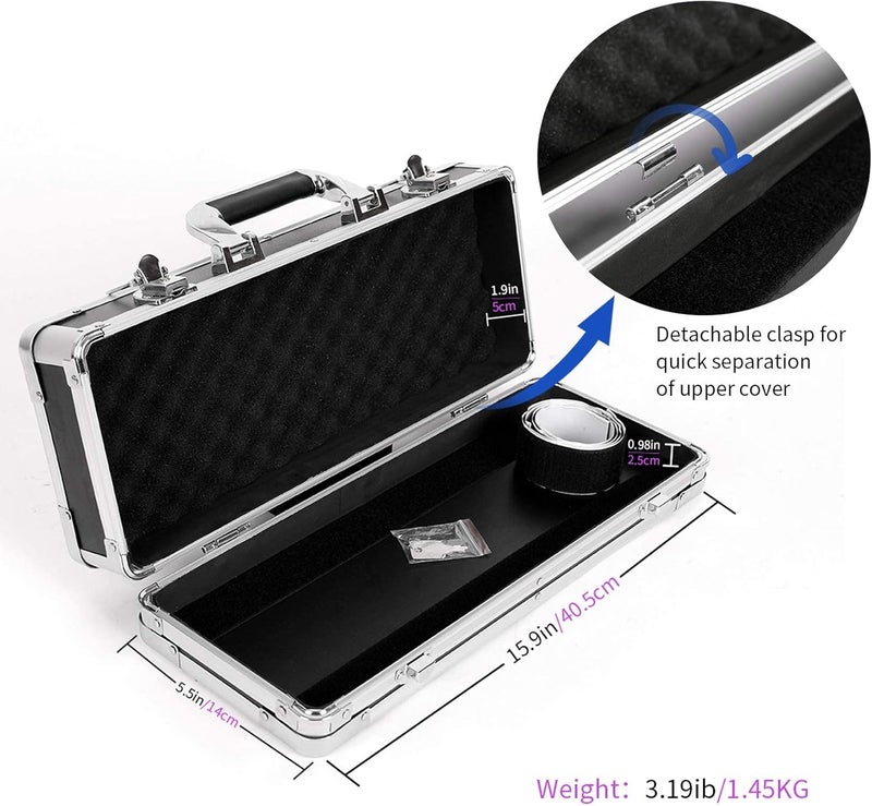 GHOSTFIRE Guitar Multi Effect Pedal Case 15.9x5.5x2.8in，With Pedal Mounting Tape Fastener，Sturdy Locking Aluminum ，T series T-EC4 - Image 2