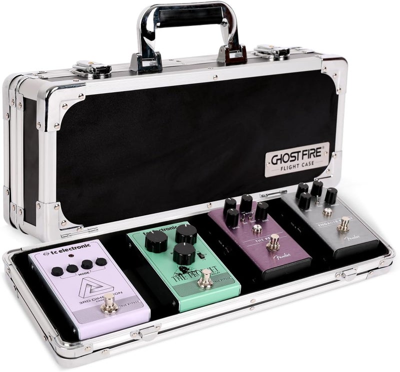 GHOSTFIRE Guitar Multi Effect Pedal Case 15.9x5.5x2.8in，With Pedal Mounting Tape Fastener，Sturdy Locking Aluminum ，T series T-EC4 - Image 1