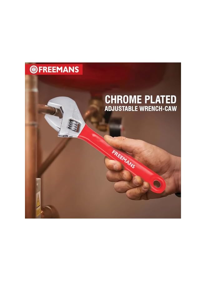FREEMANS Chrome Plated 12-Inch Adjustable Wrench with Sleeve - Image 2