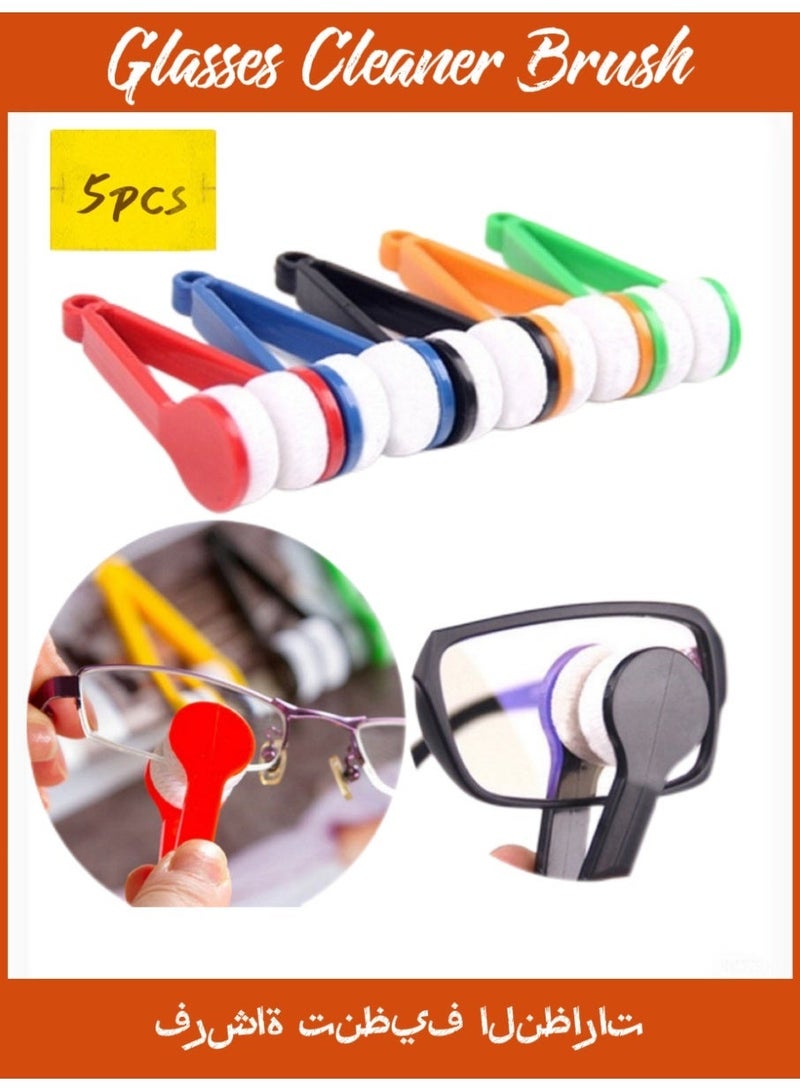 5 Pieces Sun Glasses Cleaner Brush, Mini Eyeglasses Spectacles Cleaner Clip, Soft Brush Cleaning Eyeglass Tool Accessories - Image 1