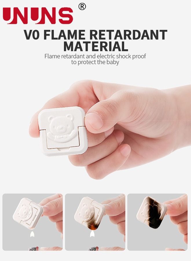 UNUNS 10-Piece Baby Safety Outlet Socket Protector, Baby Proofing Plug Covers With Hidden Pull Handle, White Outlet Covers Safety Covers - Image 2