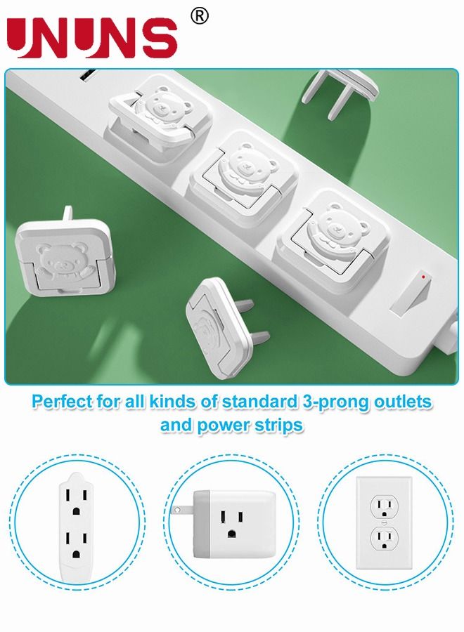 UNUNS 10-Piece Baby Safety Outlet Socket Protector, Baby Proofing Plug Covers With Hidden Pull Handle, White Outlet Covers Safety Covers - Image 5