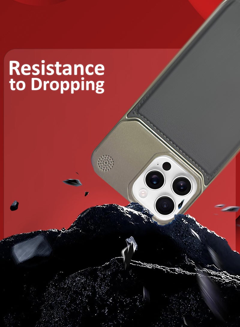 CATANES iPhone 16 Pro Max Case Leather Metal Design, Slim Lightweight Minimalist Cover - Image 5