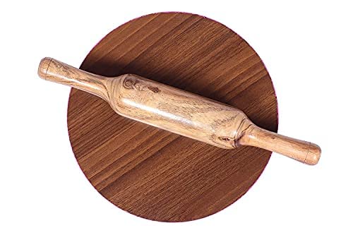 SAMEER SALES Handcrafted Wooden 9 inch Chakla Belan Set for Kitchen 9 Inches
