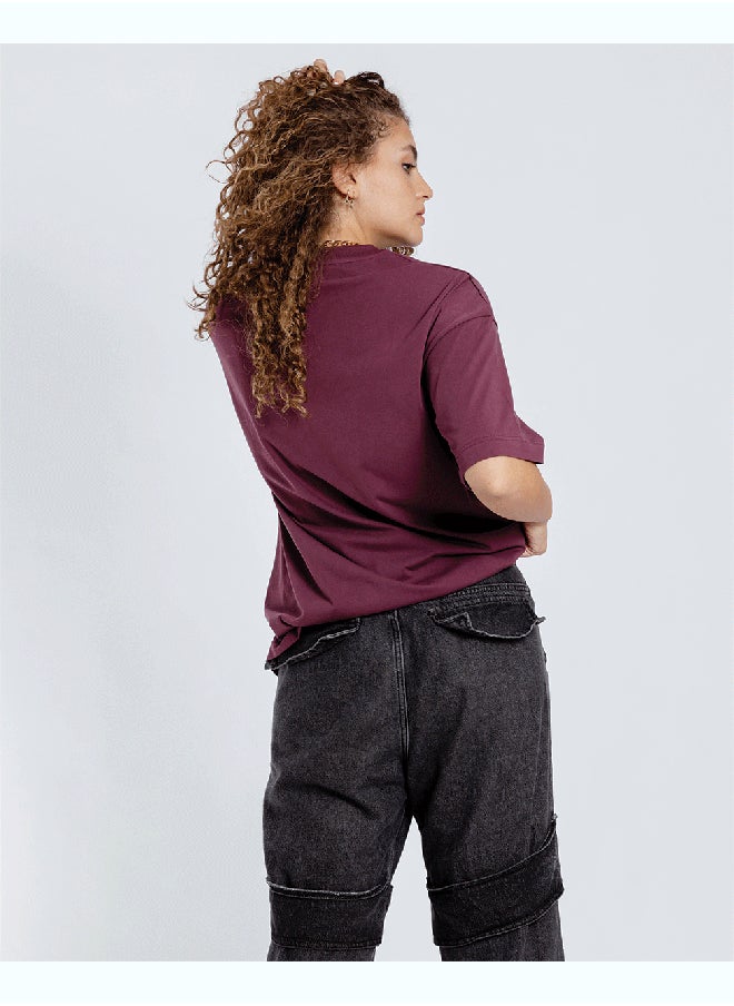 In Your Shoe - Burgundy Basic Oversized Tee - Image 1