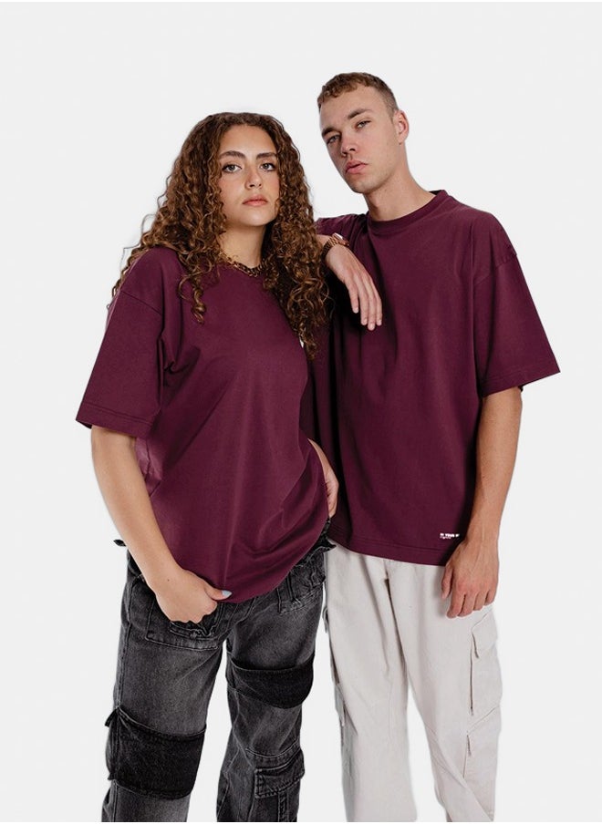 In Your Shoe - Burgundy Basic Oversized Tee - Image 1