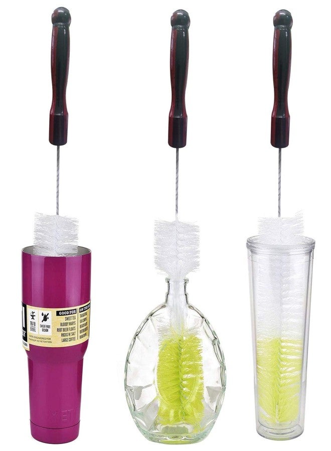 Vararo Bottle Cleaning Nylon Brush 16 Inch Long Extra Wide 2.17 Inch Bristle Head Durable Flexible Cleaner for Washing Bottles Decanters Thermos Travel Flasks Vases Pitchers and Narrow Neck Containers - Image 2