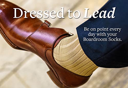 BoardroomSocks Cotton Dress Socks for Men – Knee High Mens Khaki Executive Socks – Classic Over the Calf Dress Socks by Boardroom Socks - Image 2