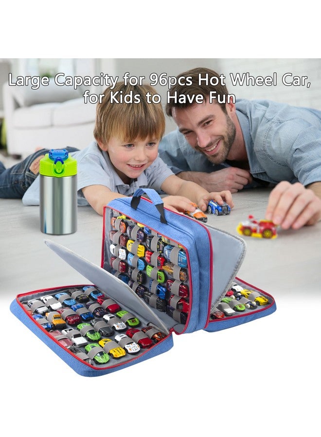 KISLANE 96 Toy Cars Storage Case Compatible with Toy Cars, Toy Cars Organizer Storage for Mini Toys, Toy Cars Car, Matchbox Cars, Small Dolls(Bag Only) (Blue) - Image 5
