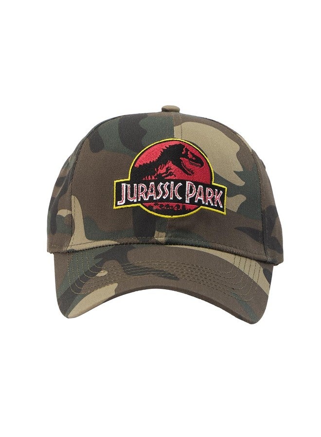 The Souled Store Unisex Cotton Baseball Cap: Jurassic Park Green Embroidered Free Size Coton Baseball Caps - Image 1