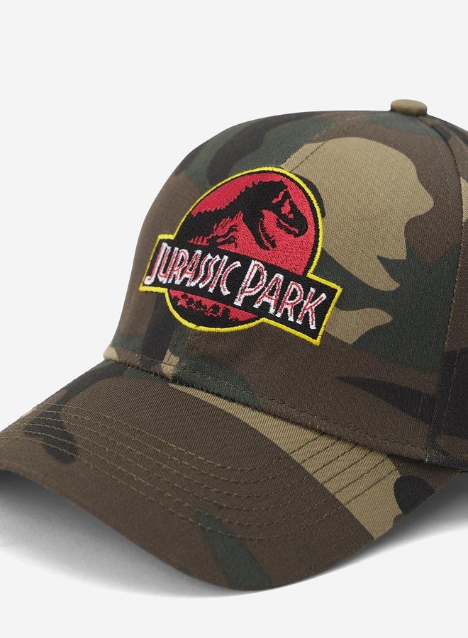 The Souled Store Unisex Cotton Baseball Cap: Jurassic Park Green Embroidered Free Size Coton Baseball Caps - Image 4