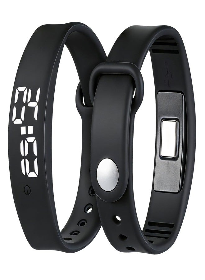 ifundom Vibrating Alarm Wristband for Heavy Sleepers, Silent Vibration Alarm Clock Watch with Real Temperature LED Display, Wearable Wake Up Bracelet Shock Watch for Men Women, USB Charging - Image 1