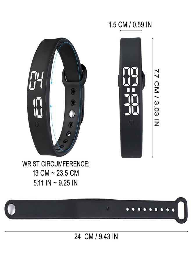 ifundom Vibrating Alarm Wristband for Heavy Sleepers, Silent Vibration Alarm Clock Watch with Real Temperature LED Display, Wearable Wake Up Bracelet Shock Watch for Men Women, USB Charging - Image 2