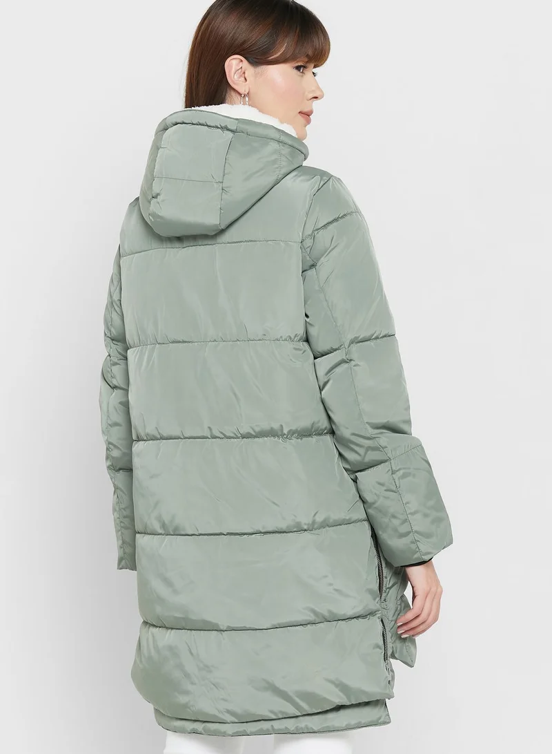 ONLY Hooded Drawstring Puffer Jacket