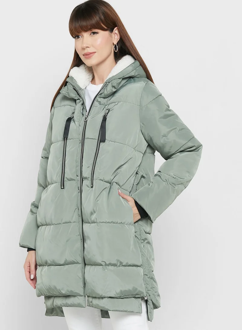 ONLY Hooded Drawstring Puffer Jacket