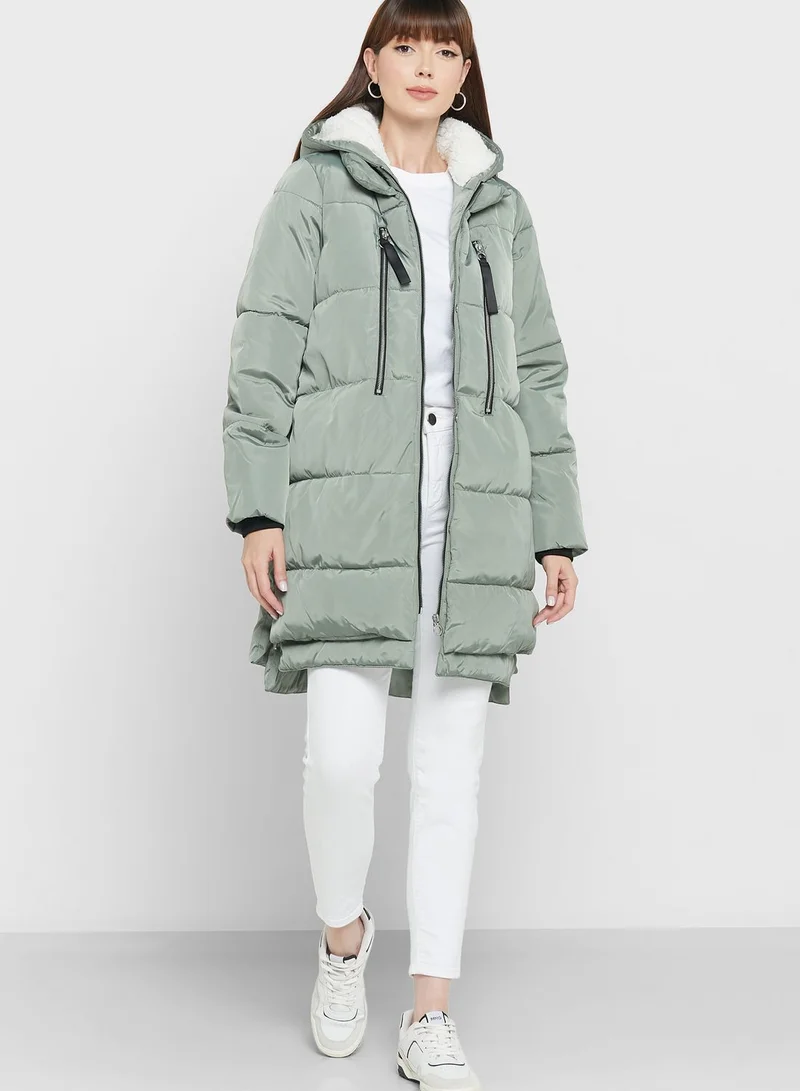 ONLY Hooded Drawstring Puffer Jacket