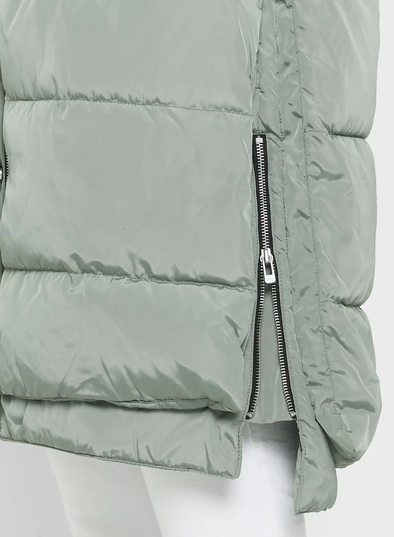 ONLY Hooded Drawstring Puffer Jacket