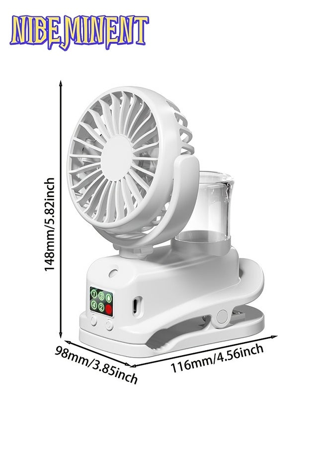 NIBEMINENT 2-in-1 USB Fan & Humidifier, Portable Desktop Air Conditioner with 4 Adjustable Speeds & 2 Humidity Levels, Silent 360° Operation for Office, Bedroom, and Student Dorms, Indoor Use Only, Rechargeable Lithium Battery, Quiet Cooling | Modern Aesthetic | Portable Air Conditioner, Portable Air Conditioner  - Image 4