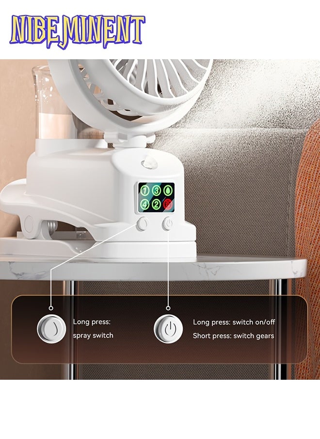 NIBEMINENT 2-in-1 USB Fan & Humidifier, Portable Desktop Air Conditioner with 4 Adjustable Speeds & 2 Humidity Levels, Silent 360° Operation for Office, Bedroom, and Student Dorms, Indoor Use Only, Rechargeable Lithium Battery, Quiet Cooling | Modern Aesthetic | Portable Air Conditioner, Portable Air Conditioner  - Image 5