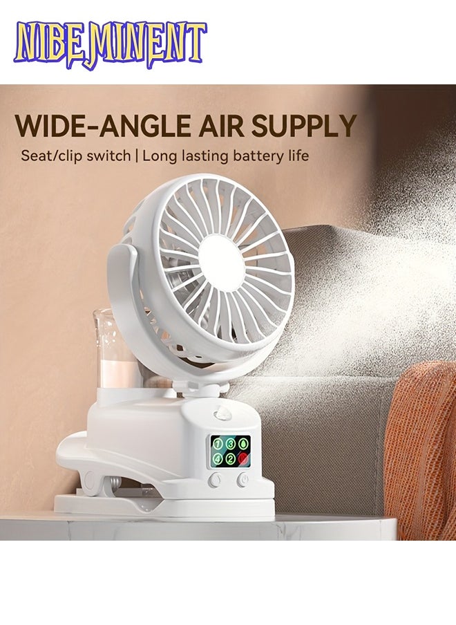 NIBEMINENT 2-in-1 USB Fan & Humidifier, Portable Desktop Air Conditioner with 4 Adjustable Speeds & 2 Humidity Levels, Silent 360° Operation for Office, Bedroom, and Student Dorms, Indoor Use Only, Rechargeable Lithium Battery, Quiet Cooling | Modern Aesthetic | Portable Air Conditioner, Portable Air Conditioner  - Image 2