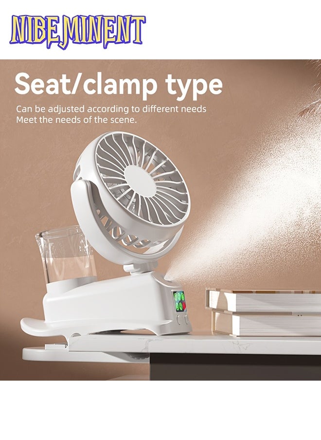 NIBEMINENT 2-in-1 USB Fan & Humidifier, Portable Desktop Air Conditioner with 4 Adjustable Speeds & 2 Humidity Levels, Silent 360° Operation for Office, Bedroom, and Student Dorms, Indoor Use Only, Rechargeable Lithium Battery, Quiet Cooling | Modern Aesthetic | Portable Air Conditioner, Portable Air Conditioner  - Image 3