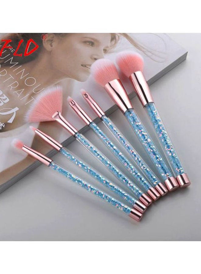 Beauenty 7-Piece Glitter Makeup Brush Set Blue/Rose/Gold/Pink - Image 3