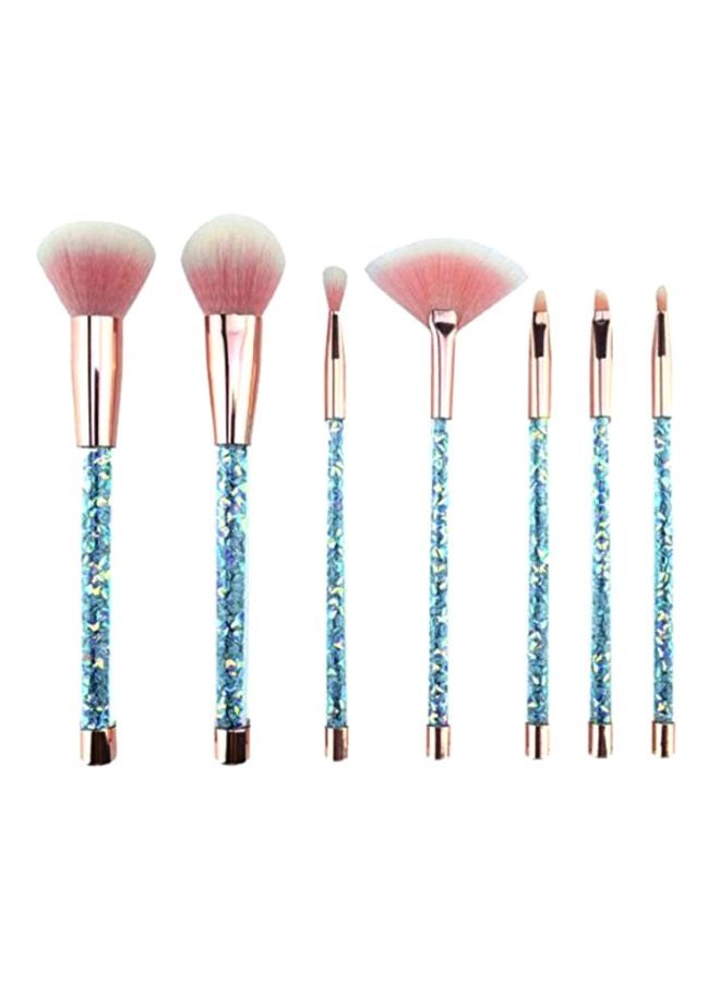 Beauenty 7-Piece Glitter Makeup Brush Set Blue/Rose/Gold/Pink - Image 1
