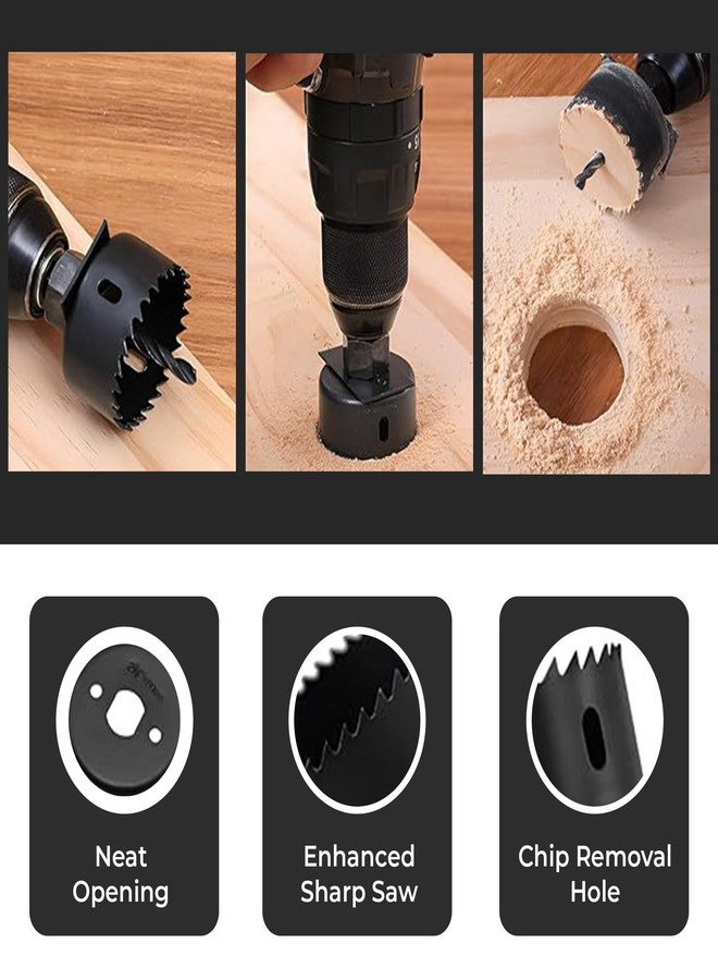 SAYKHUS 11-Piece Hole Saw Drill Bit Set – Woodworking & Metal Cutting Core Drill Kit (Sizes 19mm to 64mm) - Image 3