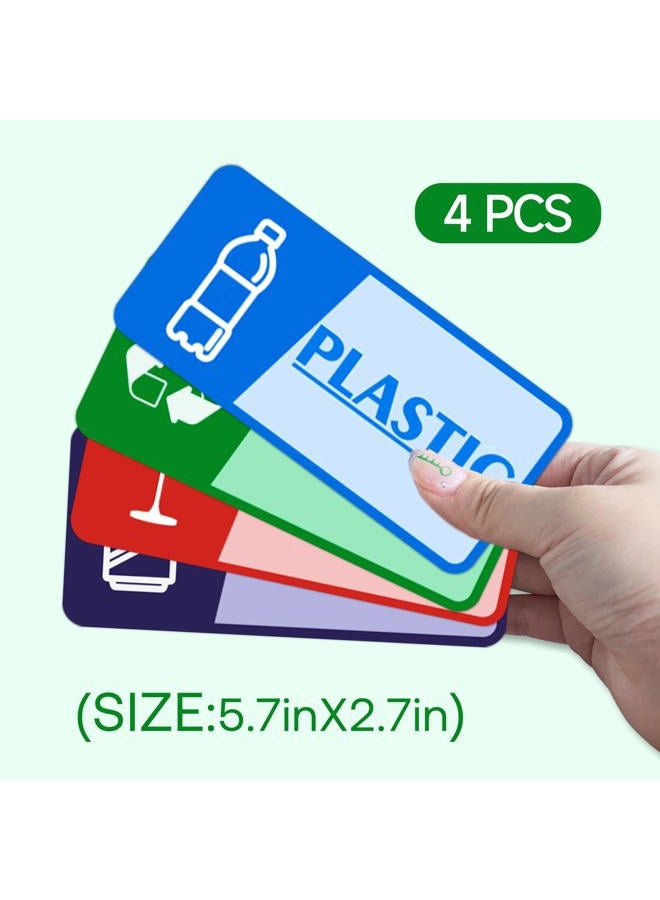 LUHIMO Trash Collection Reminder Signs Self-adhesive weather and fade resistant limited to paper, cans, plastic, glass for offices, buildings, workplaces and more(4pcs). - Image 2