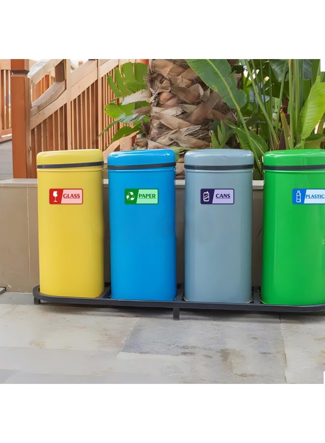 LUHIMO Trash Collection Reminder Signs Self-adhesive weather and fade resistant limited to paper, cans, plastic, glass for offices, buildings, workplaces and more(4pcs). - Image 5