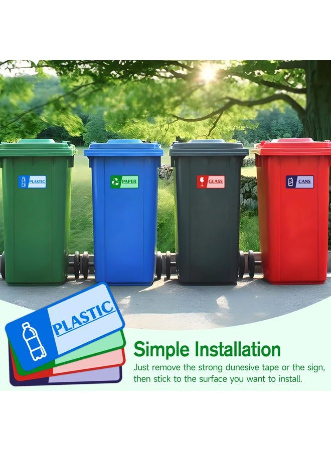 LUHIMO Trash Collection Reminder Signs Self-adhesive weather and fade resistant limited to paper, cans, plastic, glass for offices, buildings, workplaces and more(4pcs). - Image 4