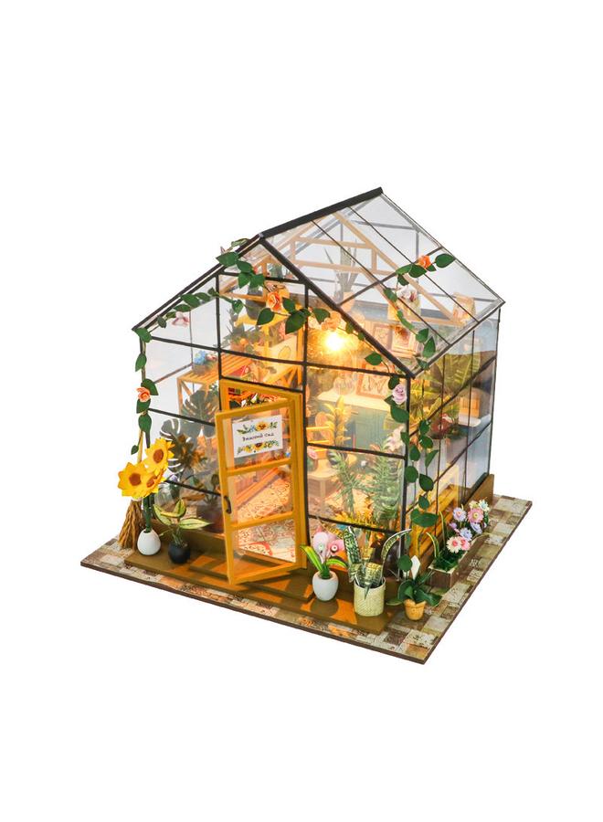 Bluejw Hongda Diy Cabin Sunshine Flower House 3D Stereo Assembled Book Stand Building Model Adult Decompression Toy Gift - Image 1