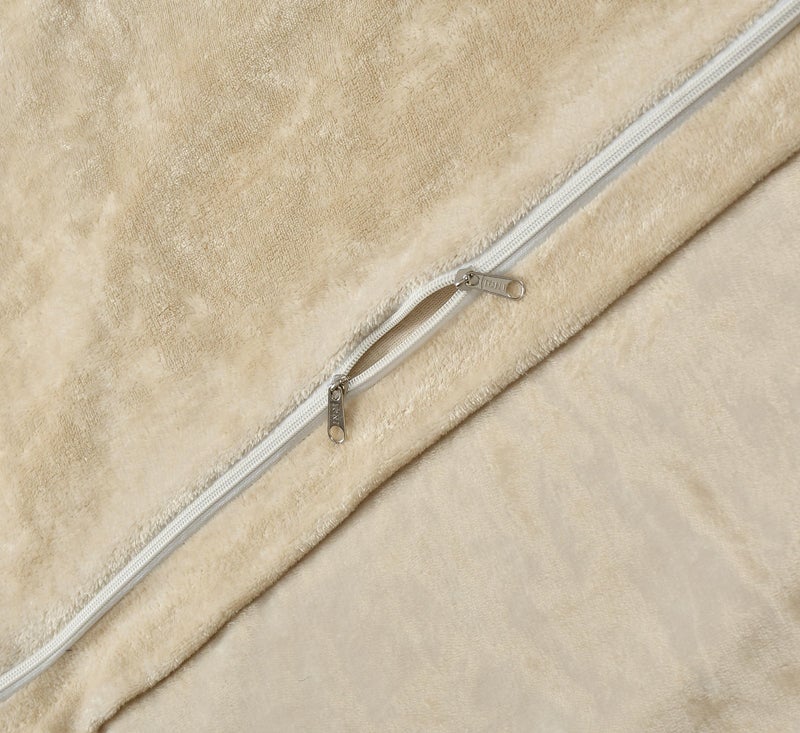 TIB® Warm Quilt Cover Double Bed with Zipper, Duvet Cover Double Bed Soft Flannel (90x100) Inches (Cream) - Image 3