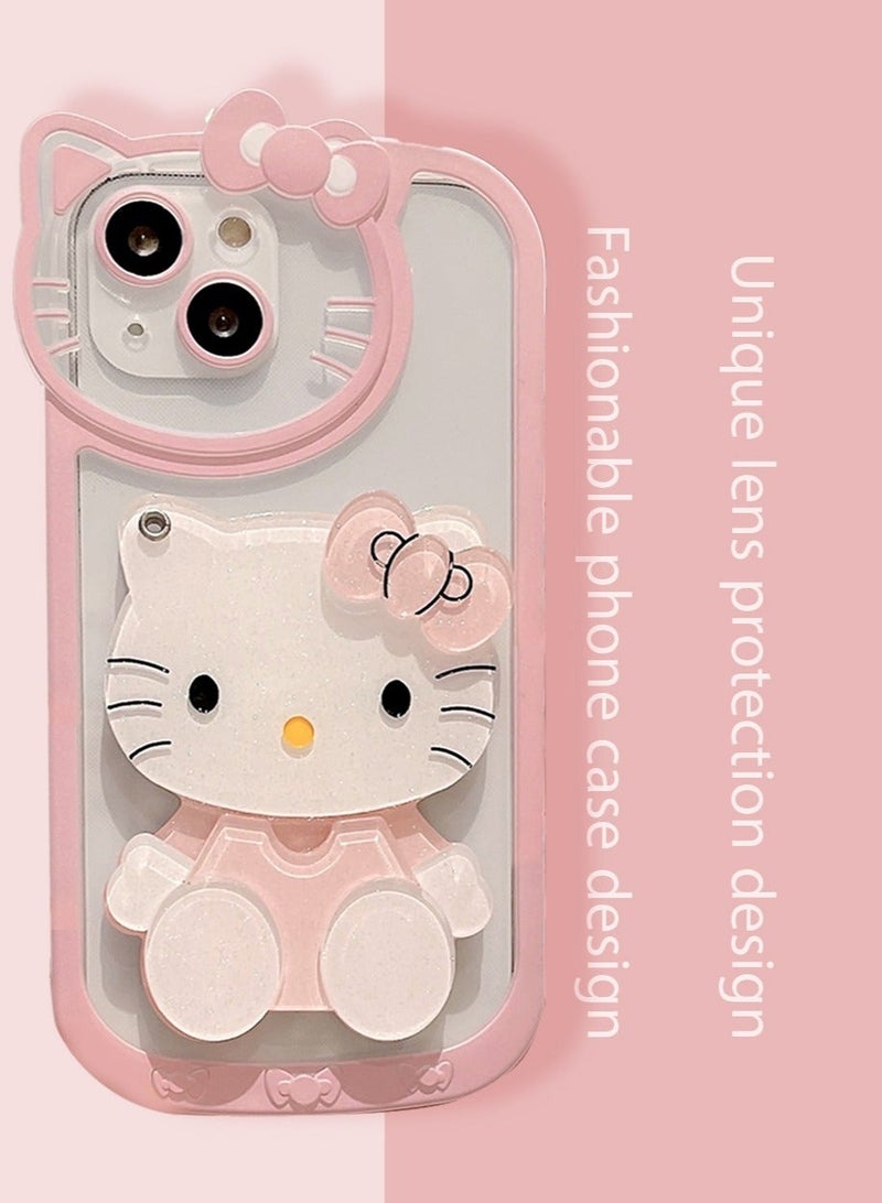 X-level iPhone 15  Plus Case cover cat Pattern with camera len protector anti-scratch anti-drop Strap for Women Girls, Soft TPU Full Protective Cover back comfortable touch feeling accessory - Image 2