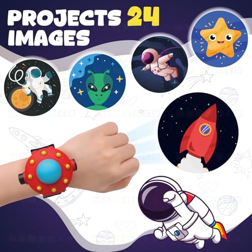 Wembley Digital Projector Watch for Kids| Sturdy & Practical Designed Wrist Watch| Soft, Flexible & Adjustable Strap| with Smart Time, Date & Month| Feature 24 Images- Space - Image 4