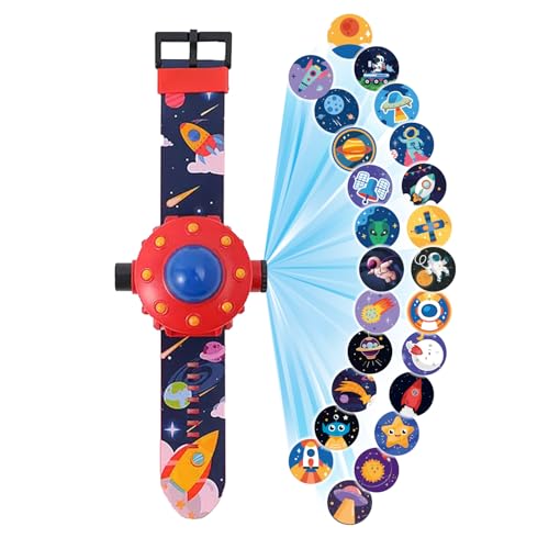 Wembley Digital Projector Watch for Kids| Sturdy & Practical Designed Wrist Watch| Soft, Flexible & Adjustable Strap| with Smart Time, Date & Month| Feature 24 Images- Space - Image 1