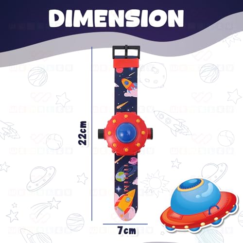 Wembley Digital Projector Watch for Kids| Sturdy & Practical Designed Wrist Watch| Soft, Flexible & Adjustable Strap| with Smart Time, Date & Month| Feature 24 Images- Space - Image 3