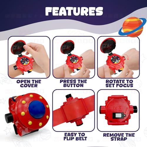 Wembley Digital Projector Watch for Kids| Sturdy & Practical Designed Wrist Watch| Soft, Flexible & Adjustable Strap| with Smart Time, Date & Month| Feature 24 Images- Space - Image 2