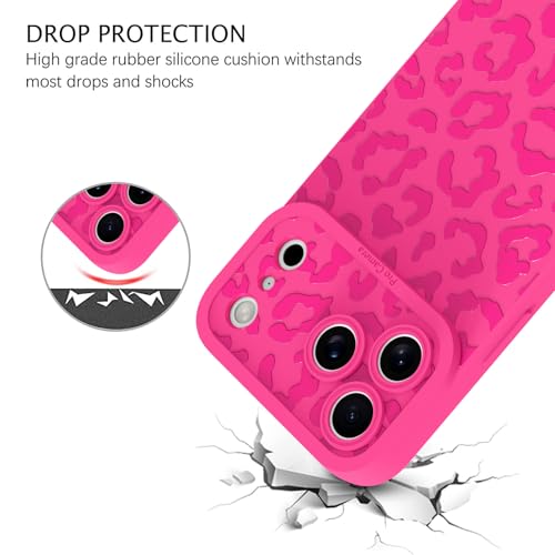 ZIYE Designed for iPhone 17 Pro Case Hot Pink Leopard Pattern Phone Case with Camera Protection,Soft TPU Silicone Rubber Protective Cover Cheetah Design Cases Compatible with iPhone 17 Pro 6.3 Inch - Image 2