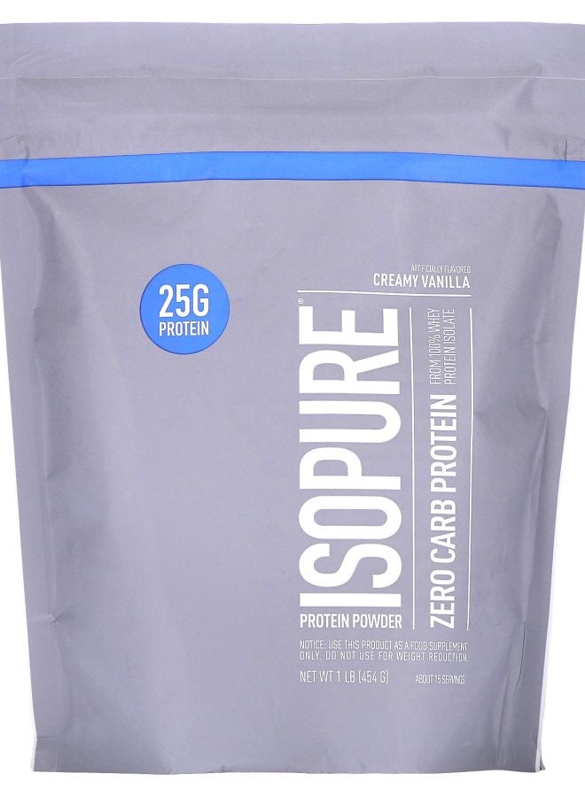 Isopure مسحوق بروتين خالي من الكربوهيدرات بنكهة الفانيليا الكريمية 1 رطل (454 جرام)