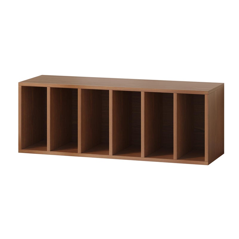 IOTXY DIY Modular Cube Bookcase - CubeXY Customizable Stackable Expandable Basic Shelving Units, 6-Cube Wooden Open Bookshelf with Removable Shelves for Books Organizer, Walnut - Image 1