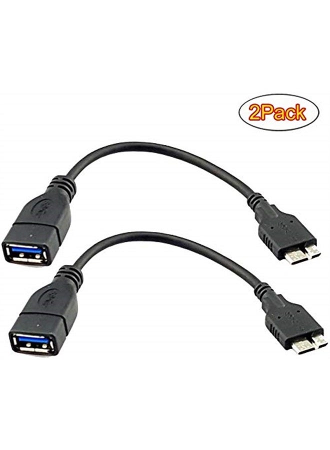 2Pack USB 3.0 Micro-B Male to USB 3.0 A Female Host OTG Cable Adapter -6.5Inch (2pack)