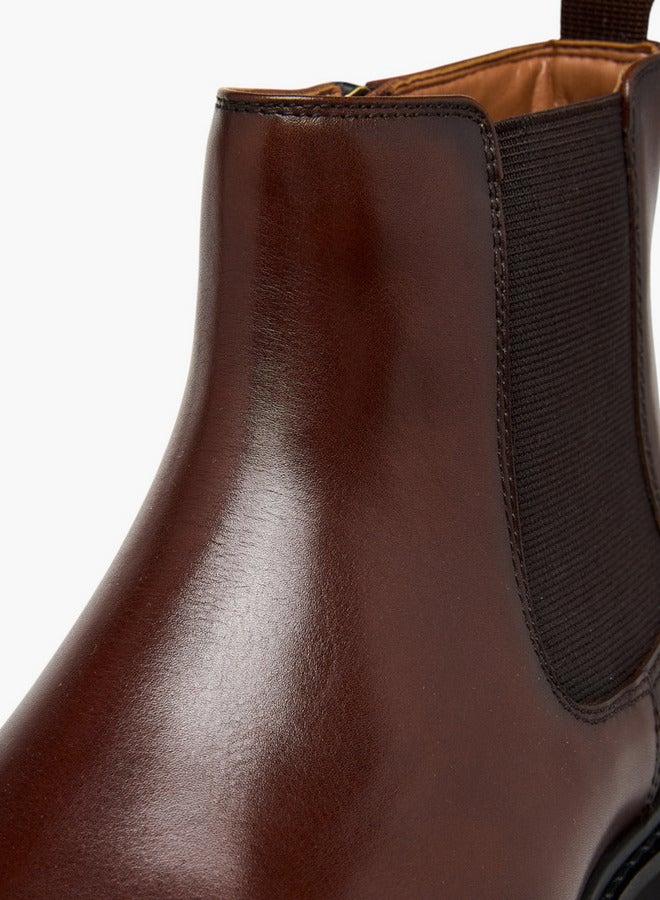DUCHINI Men's Solid Chelsea Boots with Zip Closure and Pull Tabs - Image 4