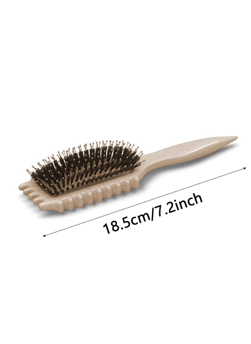 Excefore - Bounce Curl Brush, 1 Piece Antistatic Boar Bristles Hair Brush, Detangler Brush, Curly Hair Brush, Bounce Curl Defining Brush for Hair Detangling, Shaping and Defining Curls, Beige - Image 1