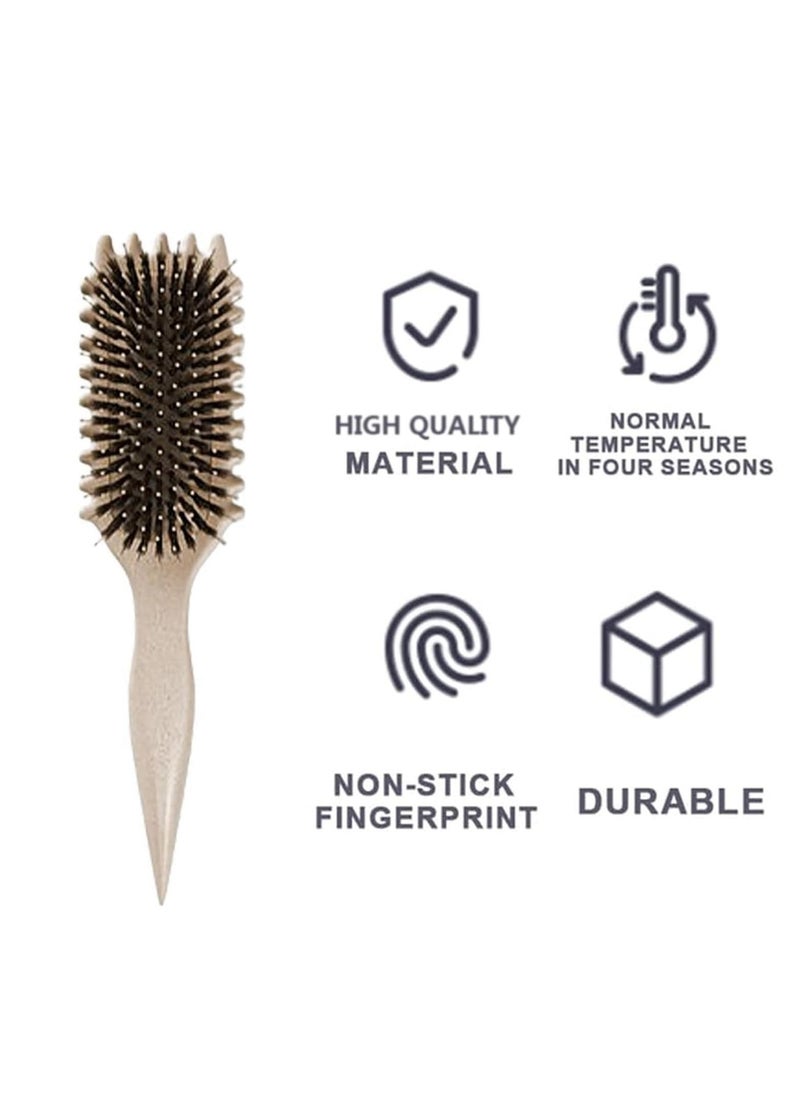 Excefore - Bounce Curl Brush, 1 Piece Antistatic Boar Bristles Hair Brush, Detangler Brush, Curly Hair Brush, Bounce Curl Defining Brush for Hair Detangling, Shaping and Defining Curls, Beige - Image 1