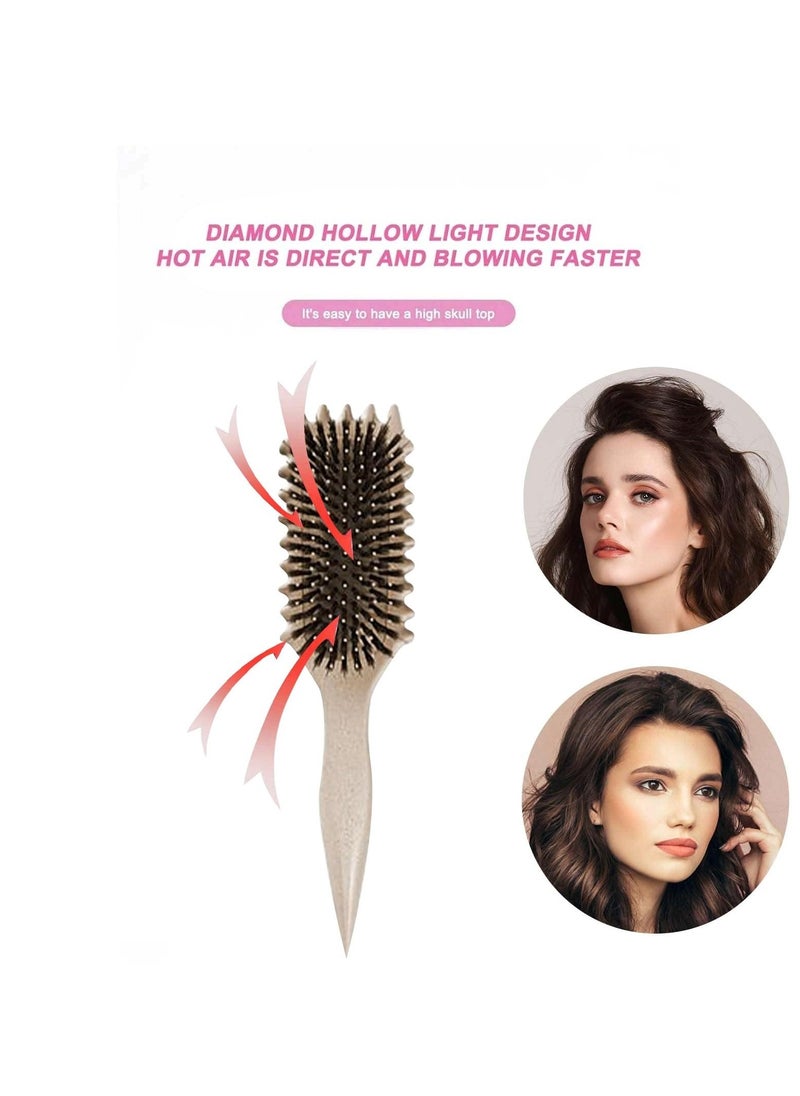 Excefore - Bounce Curl Brush, 1 Piece Antistatic Boar Bristles Hair Brush, Detangler Brush, Curly Hair Brush, Bounce Curl Defining Brush for Hair Detangling, Shaping and Defining Curls, Beige - Image 1