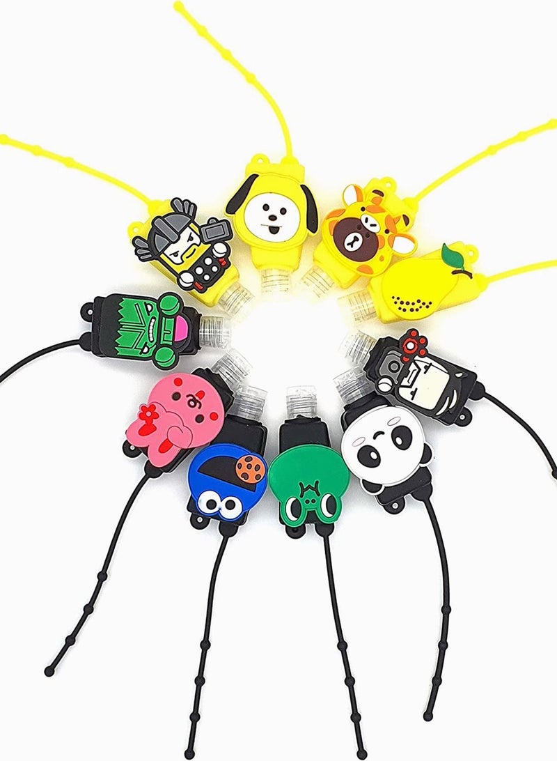 Y&D 6 Pieces Cartoon Silicone Hand Sanitizer Cases Colorful 30ml Bottle Protective Portable Travel Container for Liquid Soap Holders（Random style） - Image 3